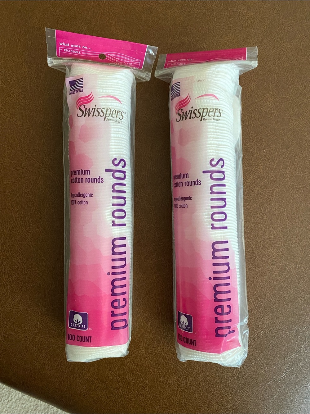 Swisspers Premium Cotton Rounds - White & Pink Packaging (2 Packs)